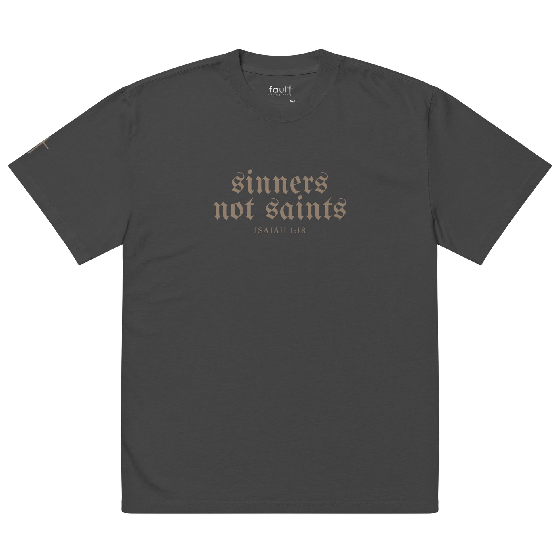 Sinners Oversized Black Faded T-Shirt